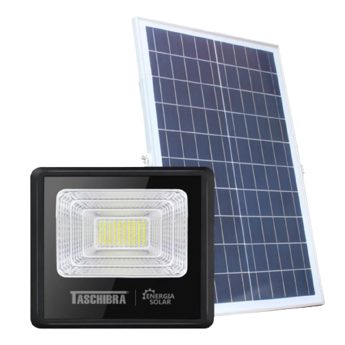 REFLETOR LED SOLAR SUN 25W 6500K PRETO TASCHIBRA